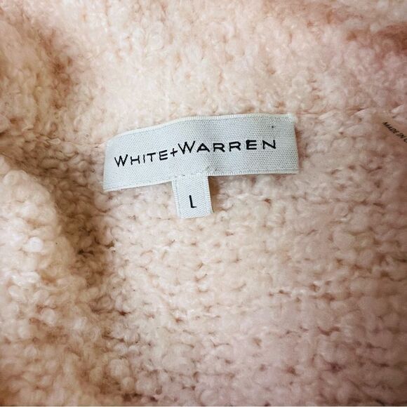 White + Warren Sweater Pink Cashmere Wool  Blend Knit Cozy Size L - Picture 5 of 10